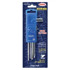 BFJ1041663 Sボールポイント六角棒スパナ エイト TMS-7DP 六角棒セットの定番で、よく使われる1.5mmから6mmサイズ7本をコンパクトなプラスチックホルダーに収納しました。 BFJ1041663