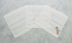 【新品・未使用】（今治タオルブランド）コンテックスワッフルボーダーゲストタオル アイボリー3枚セット
