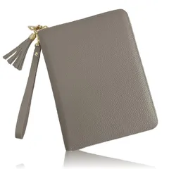 新品 [Liscia] 母子手帳ケース お薬手帳 ケース お薬手帳ケース 【本革・くすみカラー・タッセル付き】 お薬手帳 カバー マルチケース 保険証 お薬手帳 診察券ケース 人気 母子手帳 ケース 可愛い 【取り外せるストラップ付き】 (taupe gray