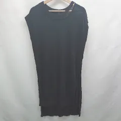 ◇ ⊂ OSMOSIS オズモーシス 重ね着 2way 透け感 ノースリーブ サマーロングニット サイズONE ブラック系 レディース E  【1508060031143】