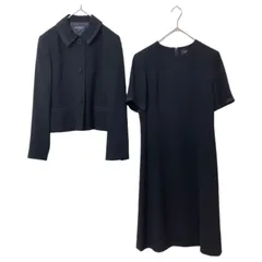 z1351【美品】SOIR BENIR ソワールべニール　東京ソワール　ブラックフォーマル　冠婚葬祭　セレモニー　ワンピーススーツ　セットアップ　黒　ブラック　レディース　11号　高級　定番　上品　長袖ジャケット　半袖ワンピース