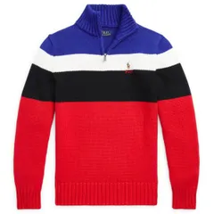 【新品】ラルフローレン チェストボーダー ハーフジップセーター