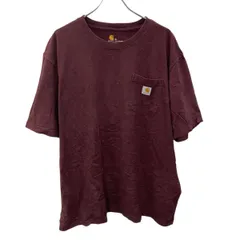 carhartt 半袖 ロゴTシャツ XL ボルドー プルオーバー ポケット付き ビッグサイズ カーハート 古着卸 アメリカ仕入 a705-5632
