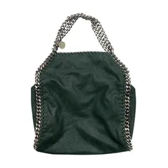 ☆E3917 ステラマッカートニー ハンドバッグ ショルダーバッグ ファラベラ ミニ トートバッグ チェーン グリーン シルバー金具 限定色 STELLA McCARTNEY