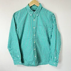日本製◎(^w^)b BEAMS ビームス 長袖シャツ ボタンダウン ギンガムチェック柄 コットン 綿100% トップス シンプル カジュアル デイリー タウンユース グリーン 緑 メンズ サイズS