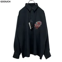 希少 GOOOUCH グーチ シルク 長袖シャツ XL 刺繍入り ヴィンテージ f206a9986e76df248f6ea15ed8941c