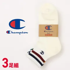 Champion チャンピオン 3足組 クォーターレングスソックス メンズ ライン ハーフパイル 靴下 CMSCZ201