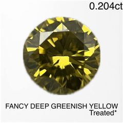【新品】FANCY DEEP GREENISH YELLOW Treated* ダイヤモンドルース