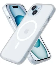 ★LYAROMIS iPhone 15 用 ケース Magsafe対応 iPhone 15 ケース 耐衝撃 マット 滑り止め 指紋防止 米軍MIL規格 黄変防止 耐久性 ワイヤレス充電対応 半透明 マグネット搭載アイホン15  6.1 インチ (マットクリア)
