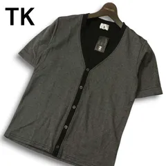 【新品 未使用】 TK タケオキクチ 春夏★ 半袖 カーディガン Sz.1 メンズ 灰 グレーのサムネイル