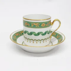 【希少】リチャードジノリ グリーンコック　スクエア　皿　金彩　花　四角　鳥 RICHARD GINORI (リチャードジノリ) 蓋付カップ グリーンコック