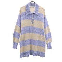 ザラ 長袖 セーター S ブルー系 ZARA ニット ハーフボタン レディース