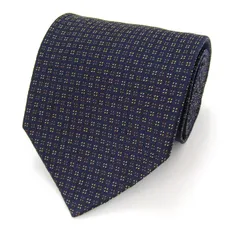 ダーバン ブランド ネクタイ シルク 小紋柄 総柄 伊製生地 PO メンズ ネイビー DURBAN 【中古】