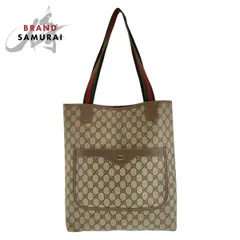 GUCCI グッチ ヴィンテージ オールドグッチ シェリーライン ベージュ GGスプリームキャンバス 39 02 003 トートバッグ 男女兼用 501154【中古】