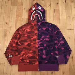 Separate shark full zip hoodie Lサイズ Purple camo × Red camo a bathing ape BAPE シャーク パーカー エイプ ベイプ 迷彩