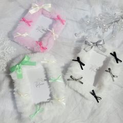 【Sale】B8-16E ふわふわファー♡リボン多め トレカケース/各色