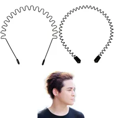 【新品未開封】 痛くない 滑り止め 防錆メッキ 波型 洗顔 固定 前髪 髪飾り箍 運動 おしゃれ カチュウシャ ヘアバンド 部屋用 ヘアバンド スプリング (2個入り) 男女兼用 メンズ カチューシャ