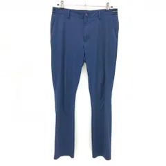 【超美品】アディダス パンツ ネイビー ストレッチ ウエスト一部ゴム 膝裏パンチング メンズ O ゴルフウェア adidas