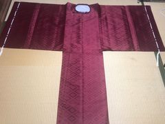 狩衣　夏　テトロン紗　三重菱　蘇芳色　左右紐　新品　送料込