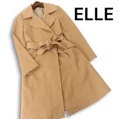 ELLE エル 秋冬★ カシミヤ ウール ウエストリボン ロング コート Sz.38 レディースのサムネイル