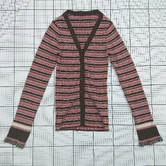 ◇ ⊇ Spick & Span スピック＆スパン 可愛い系 長袖 ボーダーVネックカーディガン サイズF ピンク系 レディース E  【1508200030982】