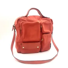 ■美品■廃止ライン■Kate spade Saturday ケイトスペードサタデー　2way ショルダーバッグ　ハンドバッグ　ポリエステル×レザー　レッド　ゴールド金具　内側白黒総柄　レディース