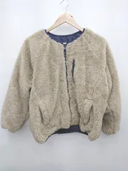 ■ URBAN RESEARCH Sonny Label リバーシブル ボア 長袖 ブルゾン ジャンパー サイズF ネイビー ベージュ系 レディース P 【1402080018941】