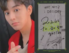 【中古】コレクションカード(男性) [印刷サイン・メッセージ入り・裏面枠黒]：iKON/YUNHYEONG(ユニョン)/印刷サイン・メッセージ入り・裏面枠黒/CD「3rd Mini Album：i DECIDE」(GREEN Ver.)封入特典セルフィー・フォ