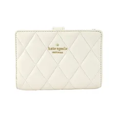 新品 ケイトスペード kate spade 2つ折り財布 SMOOTH QUILTEDLEATHER EDIUM COMPACT BIFOLD WALLET パーチメント
