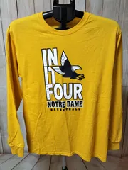 JERZEES（ジャージーズ）NOTRE DAME “FINAL FOUR” バスケットボール ロングスリーブTシャツ イエロー Mサイズ