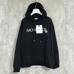 ☆新品未使用タグ付き・本物保証☆ MONCLER Hoodie logo patch パーカー ブラック色 大きめ　サイズXS～3XL
