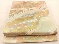 m580 夏帯 流水 萩 正絹 袋帯 - メルカリ
