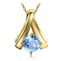 【在庫処分】お祝い アクセサリー 婚約 人気 周年 スターリング シルバー925 天然石1.04ctスカイブルーストパーズ ゴールドメッキ 円形 ホワイトゴールドメッキ ネックレス ピンクゴールドメッキ ペンダント レデイース JewelryPalace プレ