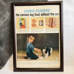 『ゲインズ バーガー』ビンテージ 広告　60年代　フレーム 付 ポスター 当時物