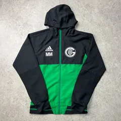 adidas アディダス ナイロン パーカー ジャケット ブルゾン ジャージ ブラック グリーン サッカー フットサル