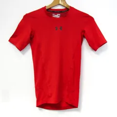 アンダーアーマー 半袖Ｔシャツ ヒートギア インナー スポーツウエア トップス メンズ SMサイズ レッド×ブラック UNDER ARMOUR 【中古】