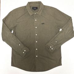 BRIXTON ブリクストン ギンガムチェック 長袖シャツ M カーキ ストリート アメカジ