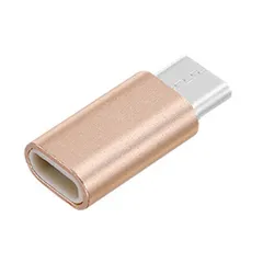 micro USB - Type-C変換アダプタ 1個 Micro USBメス - Type-Cオスアダプタ データケーブルアダプター データ転送 充電 アルミ合金製 小型 持ち運び便利 (ゴールド)