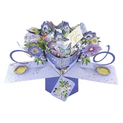 セカンドネイチャー SECOND NATURE 母の日 ポップアップカード グリーティングカード ブルーフラワー オン カード MPOP028 ハッピー マザーズデイ 3D メッセージカード イベント