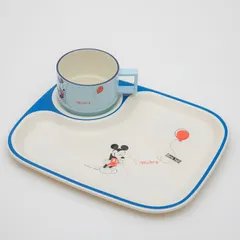 disney ミッキー キッズ角プレート 2P バルーン ディズニー ミッキーマウス キッズ食器セット 2点セット 出産祝い 食器 食い初め膳 お食い初め膳 ベビー キッズ 子供 離乳食 男の子 女の子 日本製 国産
