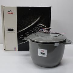 【未使用品】ストウブ ラココット de GOHAN グレー M 16cm ホーロー鍋 IH対応