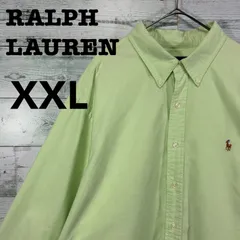 90sラルフローレン ポニーログ刺繍入り オックスフォードシャツ ライトグリーン