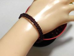 天然石 ガーネット形状記憶ブレスレット・アンクレット  　　250720243