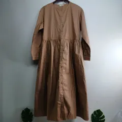 茶色 ロング シャツ ワンピース 95 サイズ 春 秋 59030