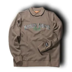 【新品】 BEAMS GOLF ORANGE LABEL × Disney ／ ビームスゴルフ オレンジレーベル × ディズニー ミッキーマウス　UVカット ストレッチ 襟付き プルオーバー カットソー 日本製 長袖 Tシャツ ゴルフシャツ ビームス ｜ 秋冬