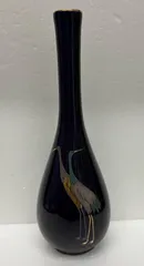 【有田焼/高野窯  一輪挿し】花瓶  花器  青  鶴  夫婦