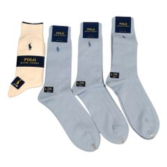 POLO RALPH LAUREN ポロ・ラルフローレン ソックス 靴下 4点セット ブルー×ホワイト サイズ25~27cm 正規品 / B3175