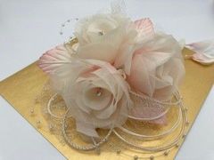 髪飾り 箱入 白･ピンク 花･チュール co421-0016