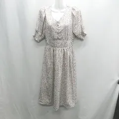 ◇ ⊂ RAY CASSIN レイカズン 小花柄 半袖 ロング ワンピース サイズF ホワイト系 レディース E  【1410100033027】