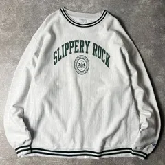 Champion 2段 カレッジ プリント リブライン リバースウィーブ スウェット トレーナー XXL / 復刻 単色タグ チャンピオン 霜降り グレー